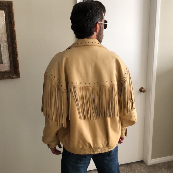 M Julian Adventures, The Santa Fe Collection, large, fringe tan leather jacket. - Picture 11 of 12